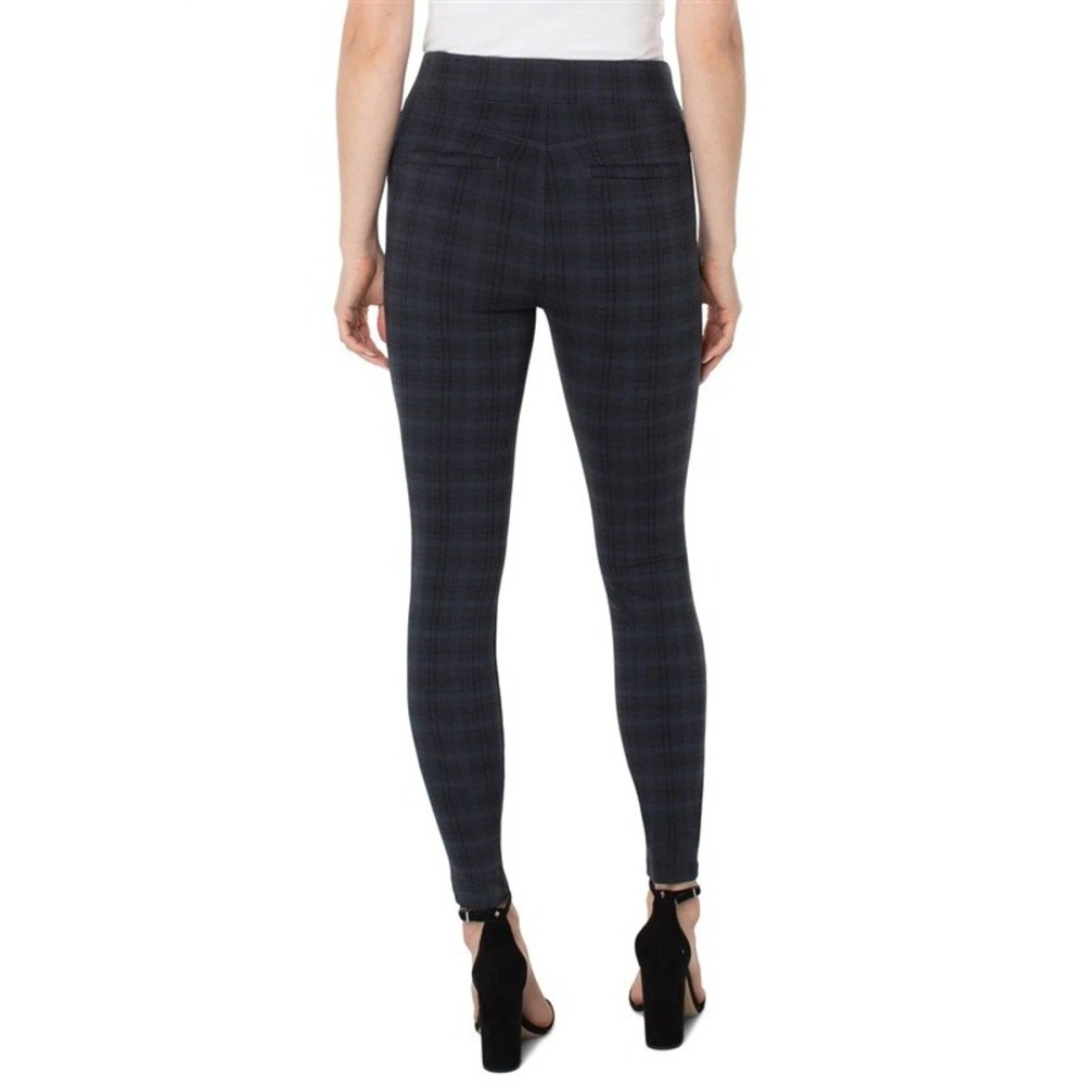 NWT Liverpool 16 33 Madonna Legging Point Pants Skinny Blue Black Plaid 123702